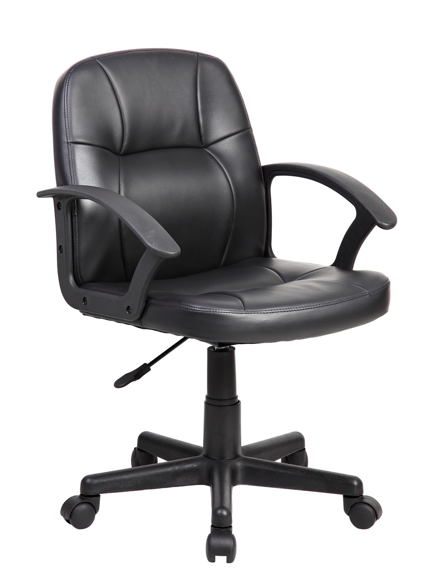 Bild 1 von FEMO Drehstuhl mit festen Armlehnen FM-2504 PVC schwarz