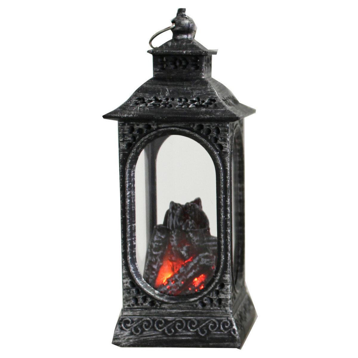 Bild 1 von LED Mini-Laterne aus Kunststoff in grau mit Flammeneffekt