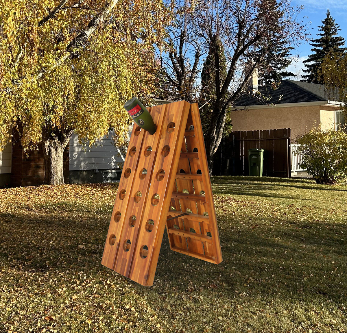 Bild 2 von HC Garten & Freizeit Weinregal 36 Flaschen 87x 55x 39cm Akazienholz klappbar