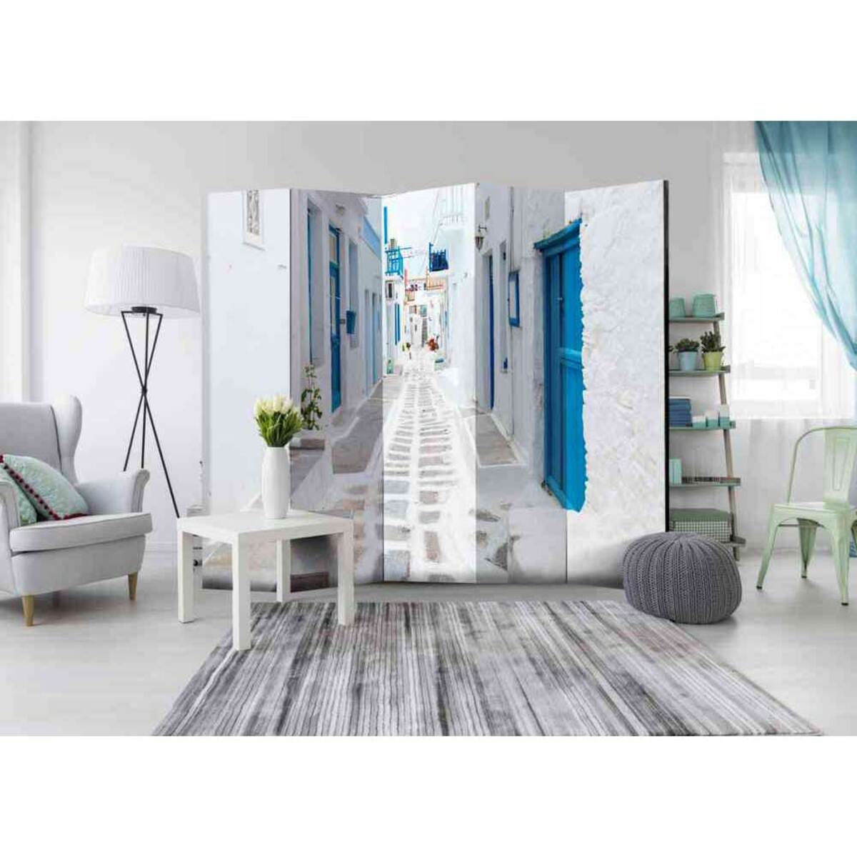 Bild 1 von Paravent mit griechischer Altstadt Gasse modern