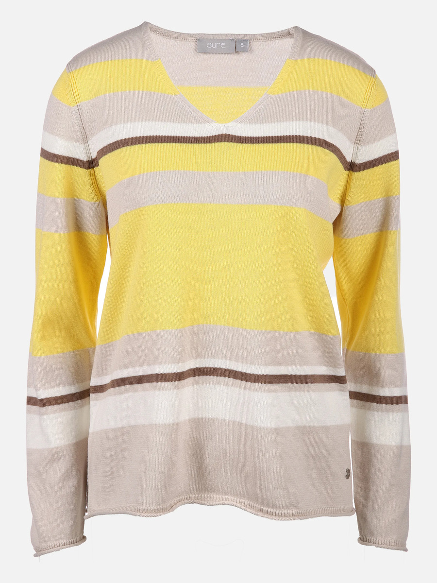 Bild 1 von Damen Feinstrickpullover mit Streifen
                 
                                                        Gelb