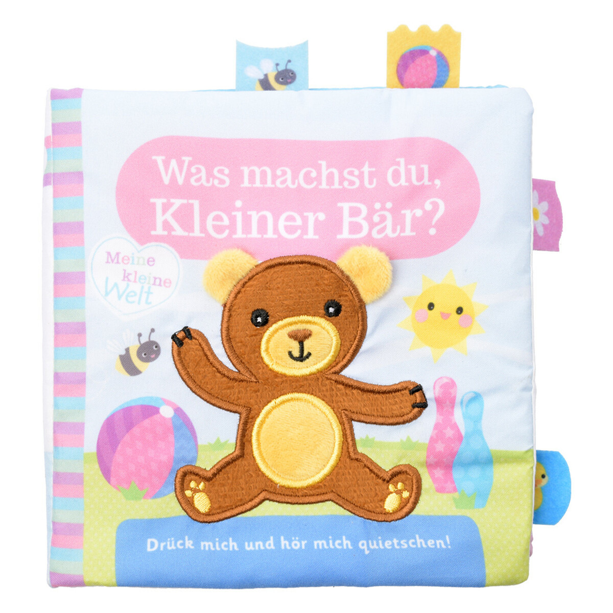 Bild 1 von Stoffbuch Was machst Du, kleiner Bär? HELLBLAU / BUNT