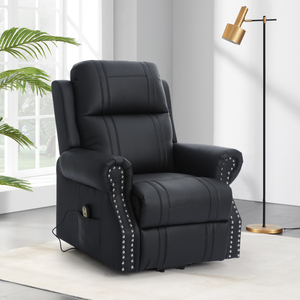 Happy Home elektrisch Relaxsessel mit verstellbarer Rückenlehne und Fußteil schwarz