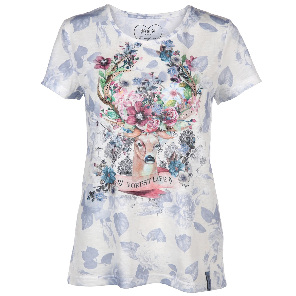 Bild 1 von Damen Trachtenshirt mit Print und Glitzersteinchen
                 
                                                        Weiß