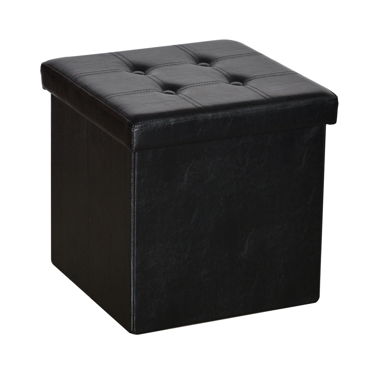 Bild 1 von Trendstabil Sitzhocker faltbar & gepolstert, bis 110 kg belastbar, Bezug aus Kunstleder, schwarz