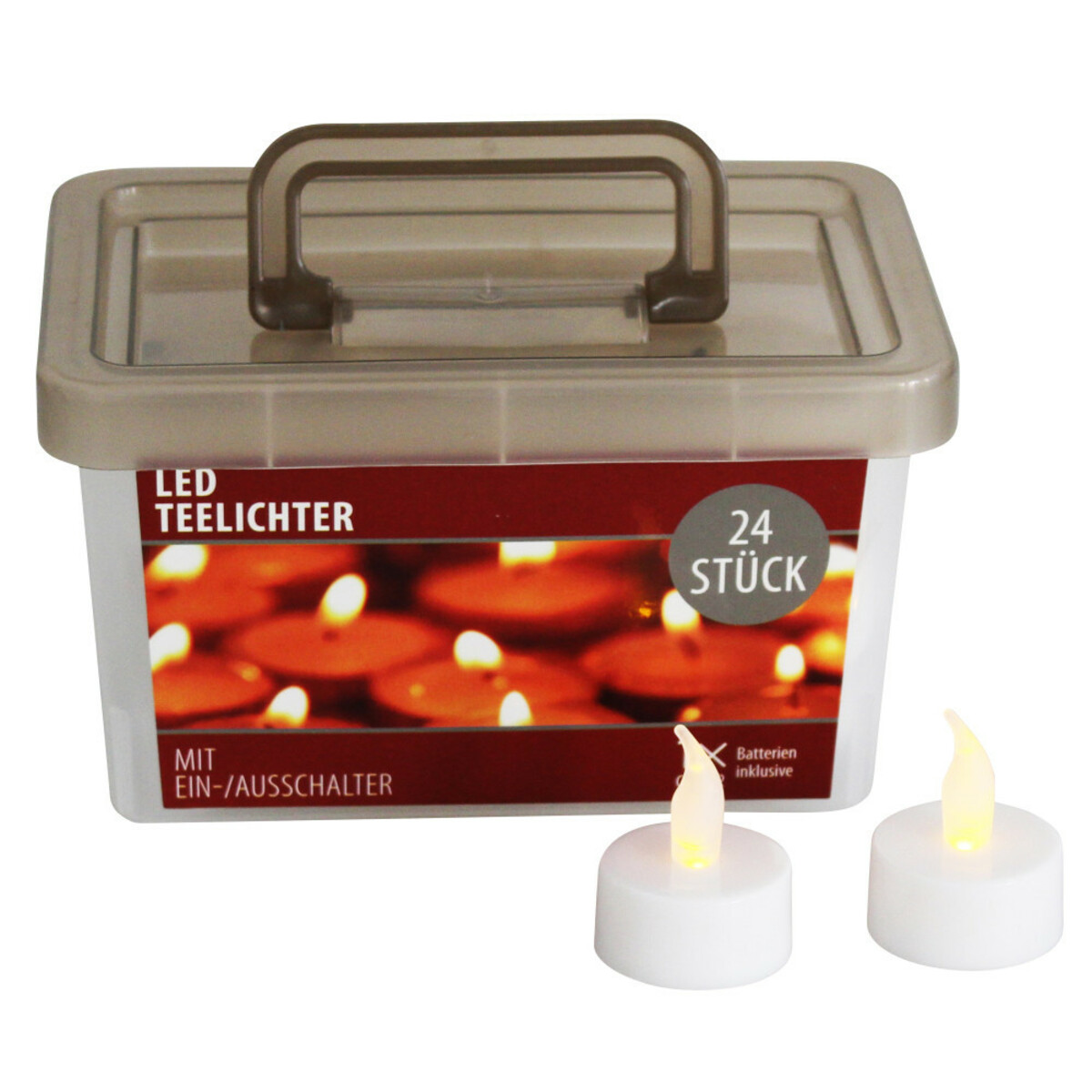 Bild 1 von LED-Teelichter-Set 24 Stück mit Batterien und Tragebox