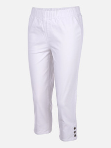 Damen Capri Hose mit seitlichen Knöpfen
                 
                                                        Weiß