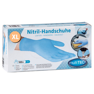 Multitec Nitril Einmalhandschuhe 100er, Größe XL - Blau