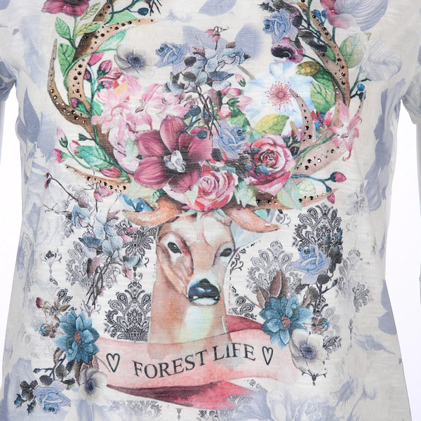 Bild 3 von Damen Trachtenshirt mit Print und Glitzersteinchen
                 
                                                        Weiß