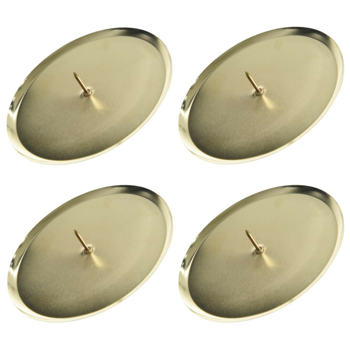 Bild 1 von Kerzenhalter-Set 4 Stück je 8 cm aus Eisen tellerförmig in gold