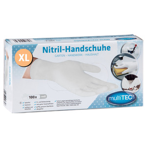 Multitec Nitril Einmalhandschuhe 100er, Größe XL - Weiß