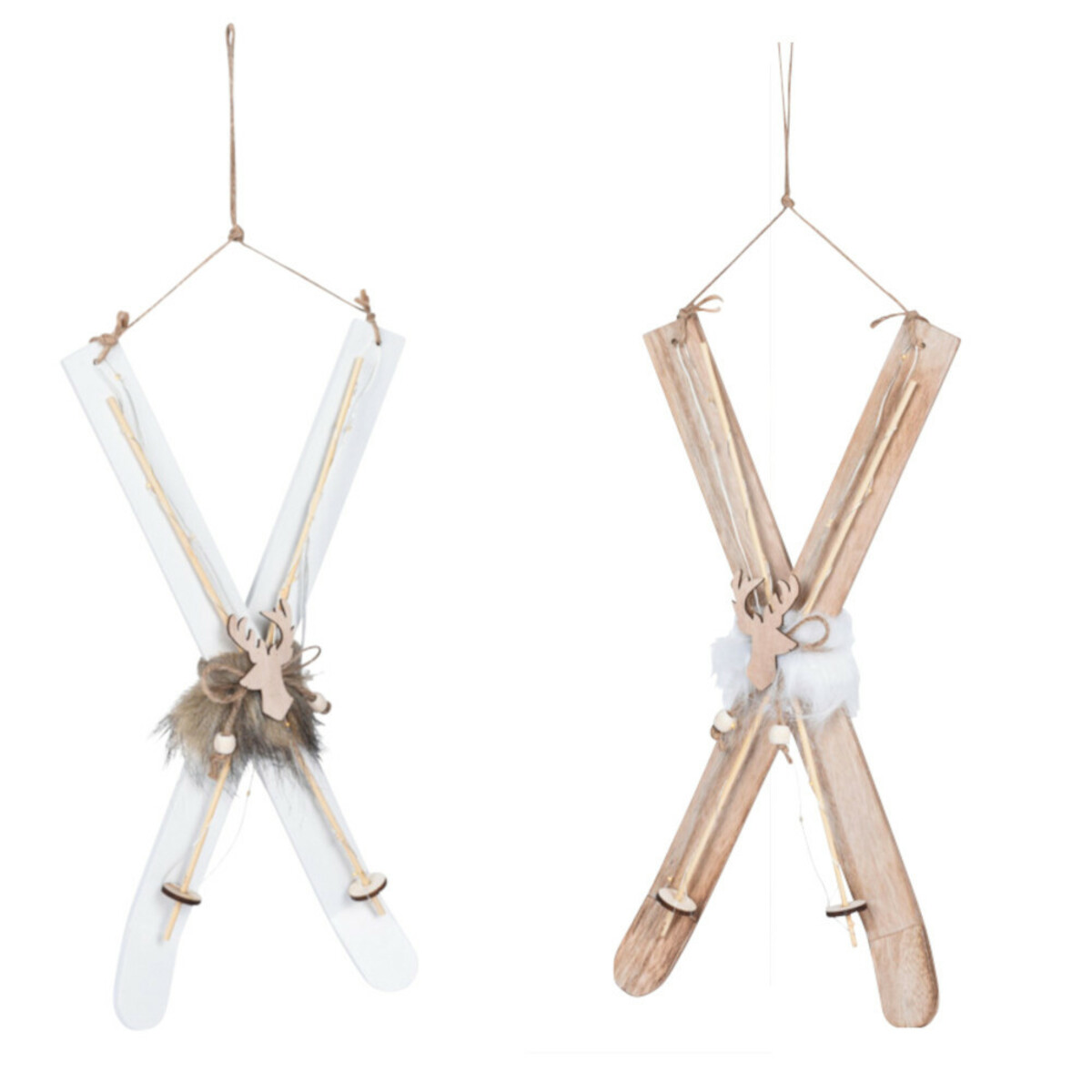 Bild 1 von LED-Fensterdeko „Ski“ aus Holz in zwei Ausführungen mit 10 LEDs