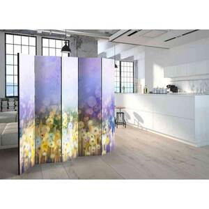 Raumteiler Paravent mit Blumenwiesen Motiv impressionistischen Stil