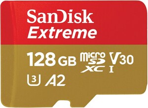 Sandisk microSDXC Extreme (128GB) Speicherkarte + Adapter