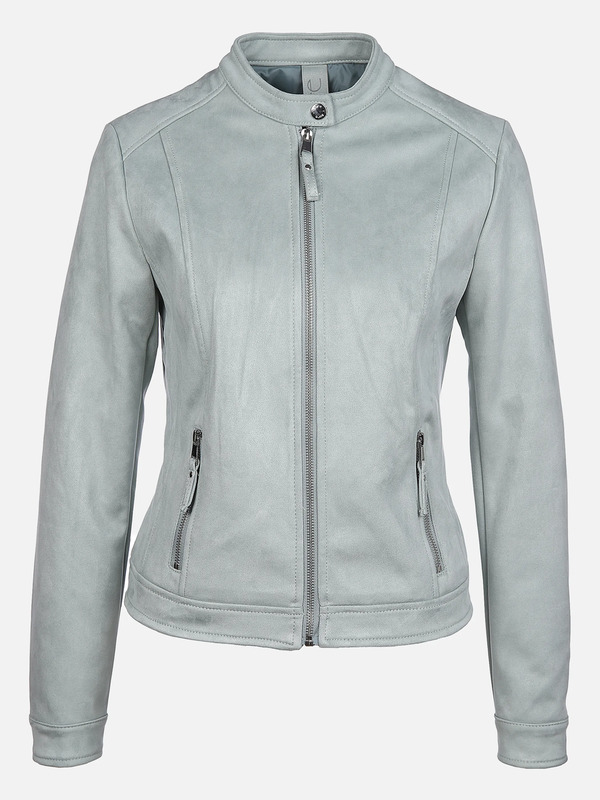 Bild 1 von Damen Kunstlederjacke mit kleinem Stehkragen
                 
                                                        Blau