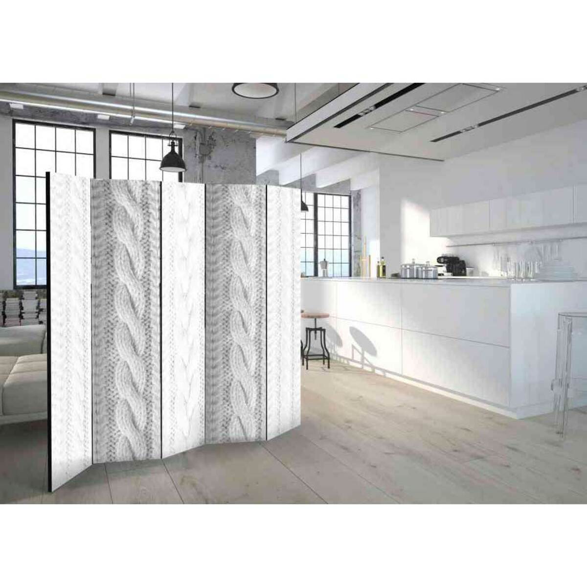 Bild 1 von Design Paravent mit Zopfmuster skandinavischen Look