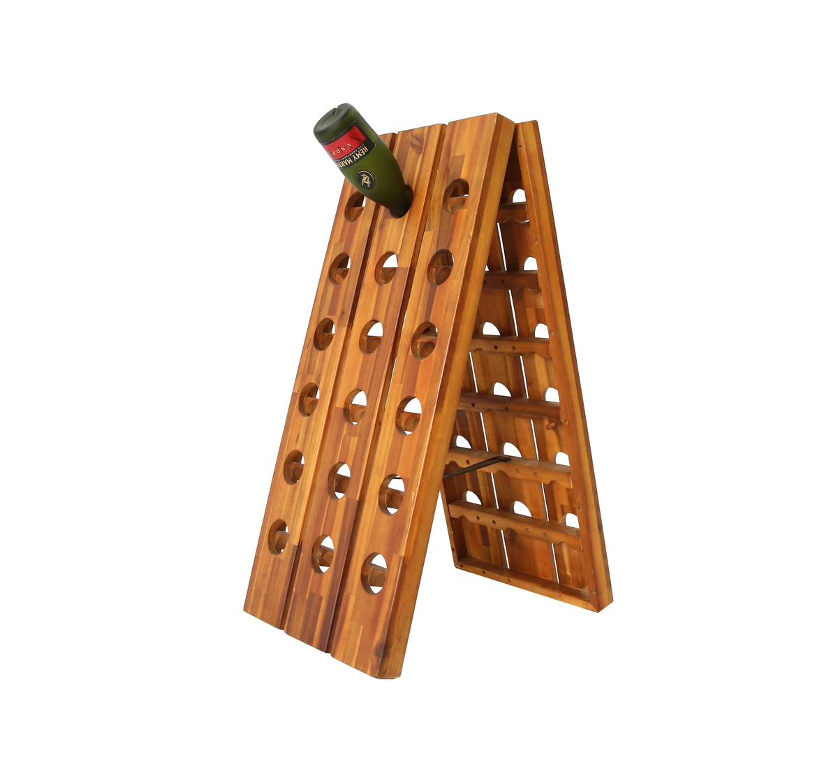 Bild 1 von HC Garten & Freizeit Weinregal 36 Flaschen 87x 55x 39cm Akazienholz klappbar