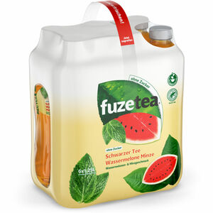Fuze Tea Schwarzer Tee Wassermelone Minze ohne Zucker, 6er Pack (EINWEG) zzgl. Pfand