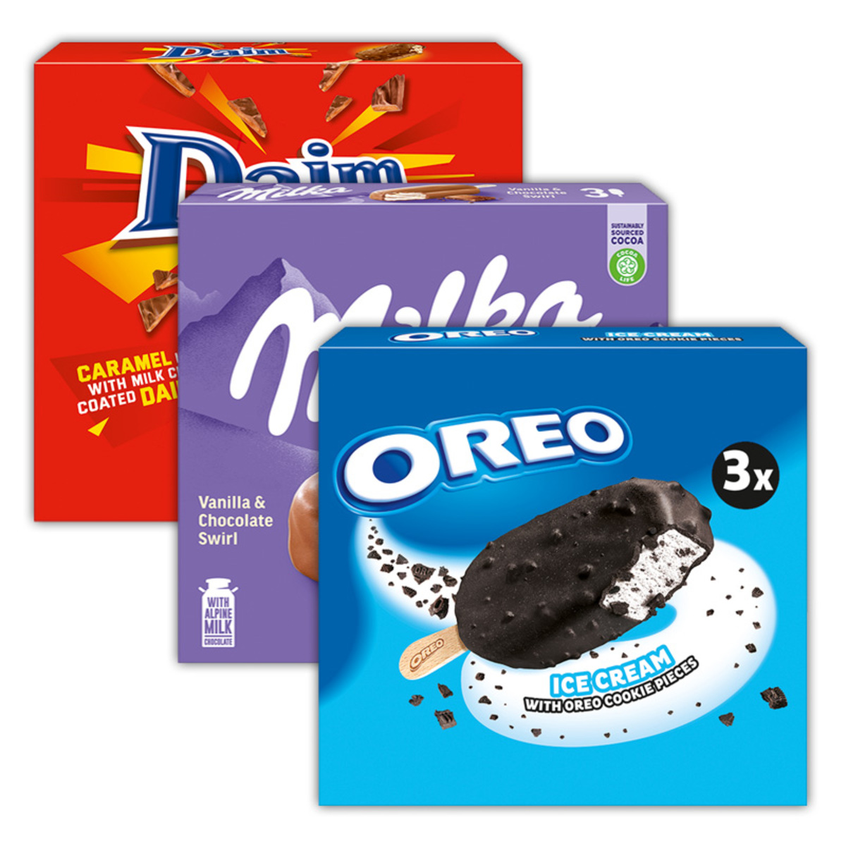 Bild 1 von Milka/Daim/Oreo Stieleis