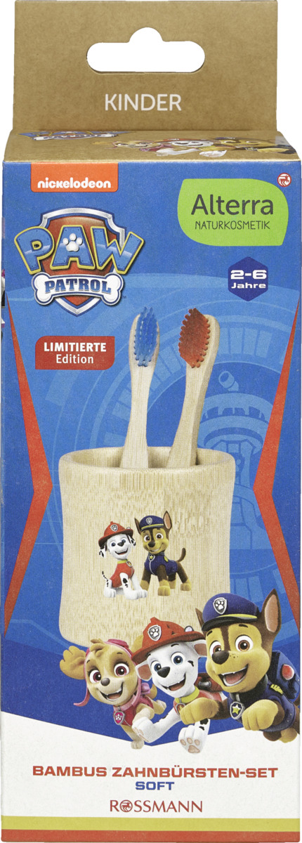 Bild 1 von Alterra NATURKOSMETIK Paw Patrol Bambus Zahnbürsten-Set Soft 2-6 Jahre
