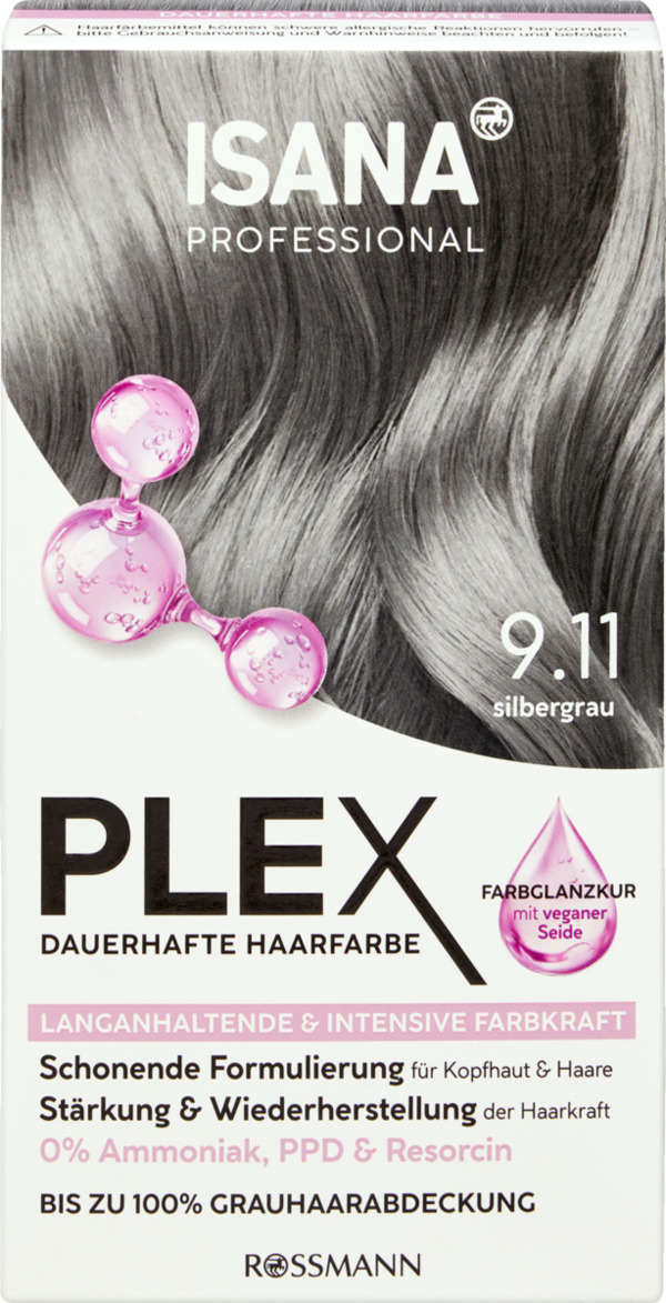 Bild 1 von ISANA PROFESSIONAL Plex dauerhafte Haarfarbe 9.11 silbergrau