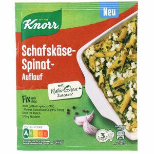 Knorr 2 x Fix Schafskäse-Spinat-Auflauf