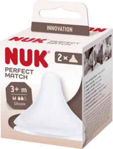 NUK NUK Perfect Match Ersatz-Trinksauger, mit besonders weichem Silikon, BPA frei, Größe M, ab 3 Monate,