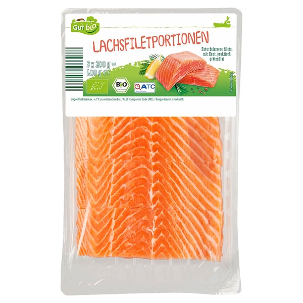 Bild 1 von GUT BIO Bio-Lachsfiletportionen 600 g