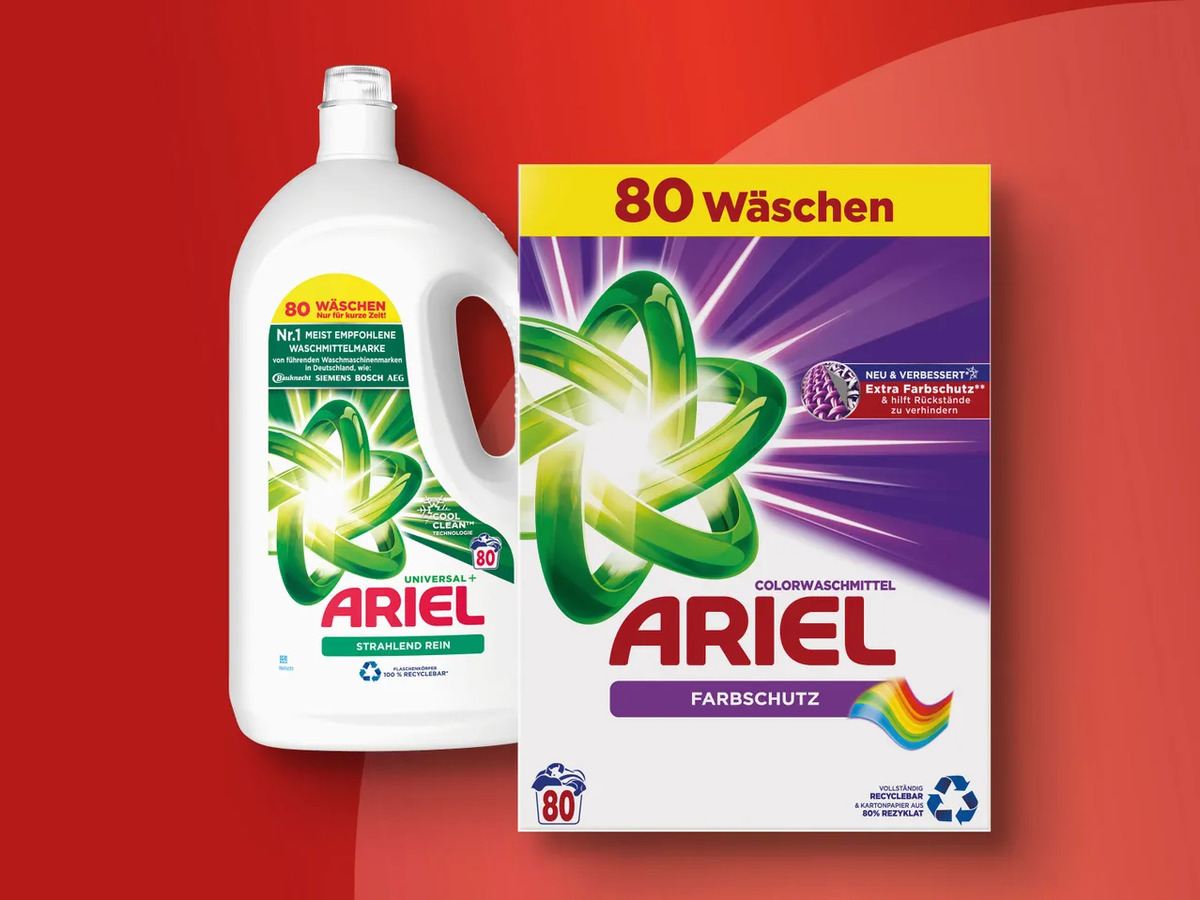 Bild 1 von Ariel Waschmittel 80 Wäschen, 
         4,8 kg/4 l