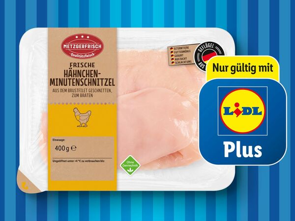 Bild 1 von Metzgerfrisch Frische Hähnchen-Minutenschnitzel, 
         400 g