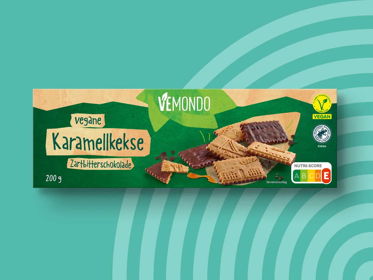 Bild 1 von Vemondo Vegane Karamellkekse Zartbitterschokolade, 
         200 g