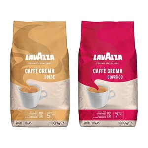 LAVAZZA CAFFÈ CREMA  ganze Bohnen,  versch. Sorten,  je 1000-g-Pckg.,  Niedrigster Gesamtpreis der letzten 30 Tage: 9,99 €
