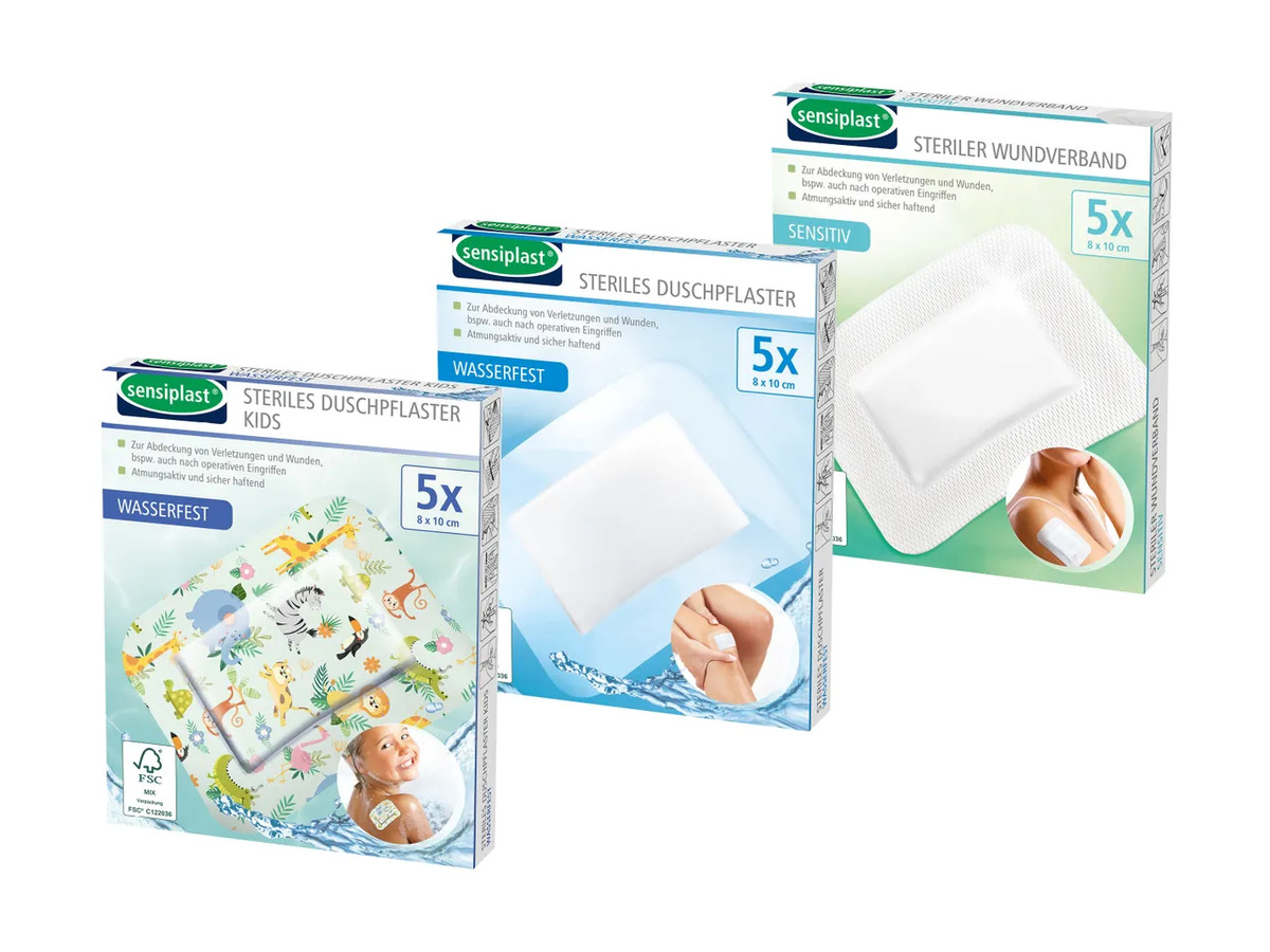 Bild 1 von sensiplast® 5 Duschpflaster/Wundverbände, 
         5 Stück