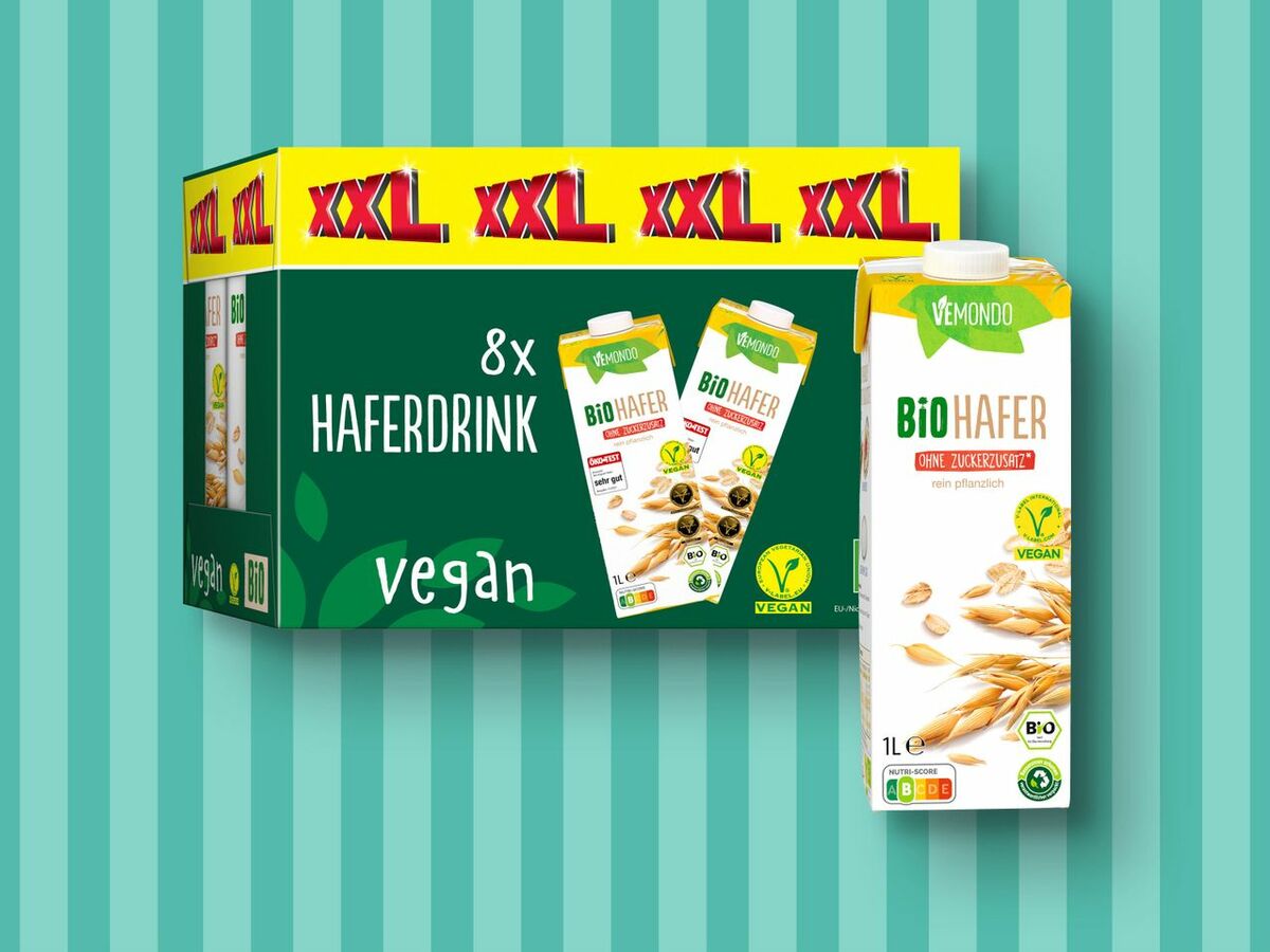 Bild 1 von Vemondo Bio Haferdrink XXL, 
         8x 1 l