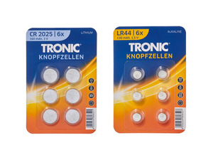 TRONIC® 6 Knopfzellen, 
         6 Stück