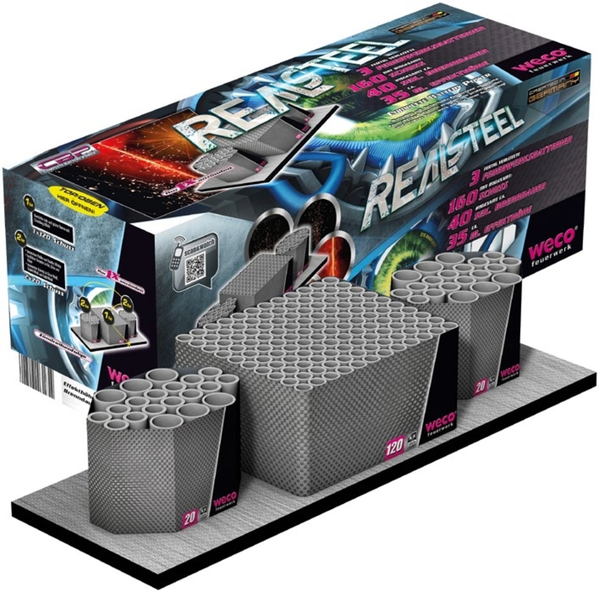 Bild 1 von Feuerwerks-Batterie »Real Steel« 160 Schuss