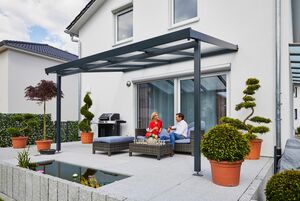 Gutta Premium Terrassendach anthrazit, 4102 x 3060 mm, PC weiß opal 16 mm