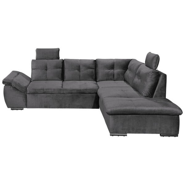 Bild 1 von Carryhome Ecksofa, Grau, Textil, 5-Sitzer, Füllung: Schaumstoffflocken, Ottomane rechts, L-Form, 265x217 cm, Typenauswahl, Liegefunktion, seitenverkehrt erhältlich, Schlafen auf Sitzhöhe, Rücken