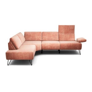 Ecksofa Cosy, Rosa, Textil, 5-Sitzer, Ottomane links, L-Form, 248-263x193 cm, Stoffauswahl, Armteil links, rechts, Wohnzimmer, Sofas & Couches, Wohnlandschaften, Ecksofas