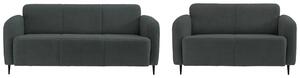 Sitzgarnitur Marone Anthrazit Teddystoff, Anthrazit