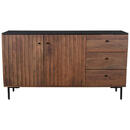 Bild 1 von Mid.you Sideboard, Schwarz, Walnuss, Metall, Akazie, massiv, 1 Fächer, 3 Schubladen, 155x85x40 cm, Schlafzimmer, Schlafzimmer Kommoden