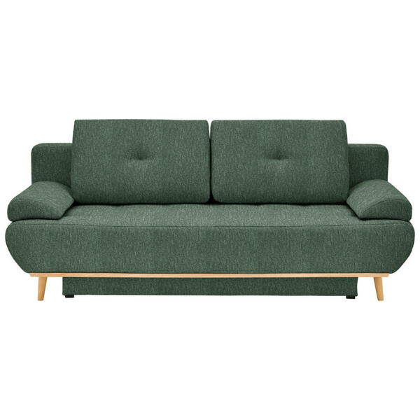 Bild 1 von Novel Schlafsofa, Grün, Textil, Eiche, 3-Sitzer, Füllung: Polyetherschaumkern, 200x71x95 cm, Stoffauswahl, Kinder- & Jugendzimmer, Jugendmöbel, Jugendsofas