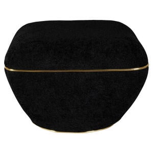 Mid.you Hocker, Schwarz, Gold, Textil, 42.5 cm, Wohnzimmer, Hocker, Sitzhocker