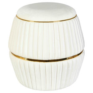 Mid.you Hocker, Gold, Beige, Textil, 53 cm, Wohnzimmer, Hocker, Sitzhocker