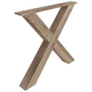 Carryhome Tischgestell, Eiche, Holz, Eiche, massiv, X-Form, 9x72 cm, Esszimmer, Tische, Esstische