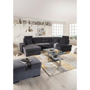 Livetastic Ecksofa, Anthrazit, Textil, Uni, 6-Sitzer, Füllung: Schaumstoff, U-Form, links montierbar, 319x183 cm, Liegefunktion, Wohnzimmer, Sofas & Couches, Wohnlandschaften