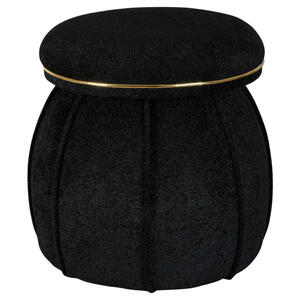 Mid.you Hocker, Schwarz, Gold, Textil, Wohnzimmer, Hocker, Sitzhocker
