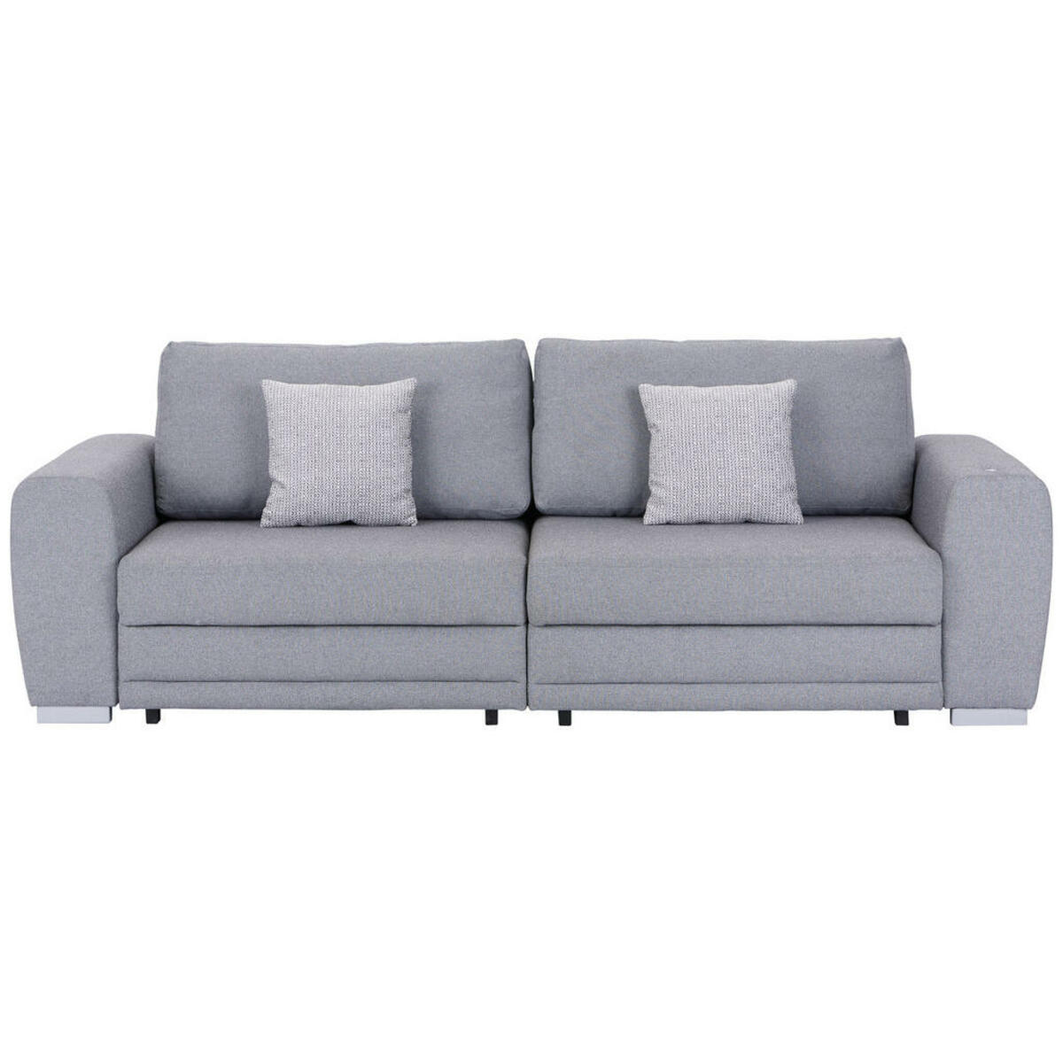 Bild 1 von Livetastic Bigsofa, Grau, Textil, 3-Sitzer, Füllung: Schaumstoff, 252x87x107 cm, USB-Anschluss, Wohnzimmer, Sofas & Couches, Sofas, Bigsofas