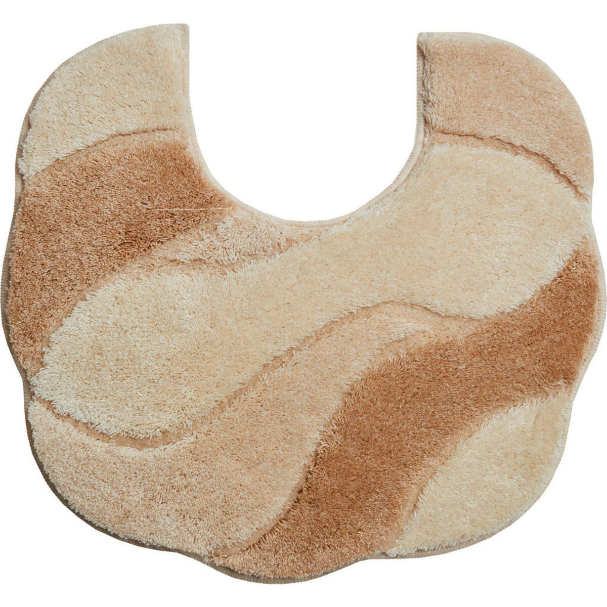 Bild 1 von Grund Wc-Vorleger Carmen, Weiß, Beige, Textil, Wellen, rechteckig, 50 cm, Oeko-Tex® Standard 100, für Fußbodenheizung geeignet, rutschfest, Badtextilien, Badematten