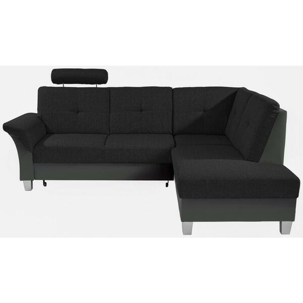 Livetastic Ecksofa, Graphit, Schwarz, Textil, Buche, Massiv, 5-Sitzer ...